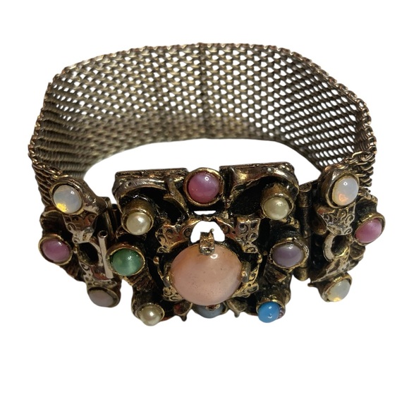 Vintage Victorian Revival Style Mesh Bracelet - Picture 3 of 10